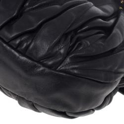 Pre Owned Miu Miu Black Coffer Matelasse Leather Hobo