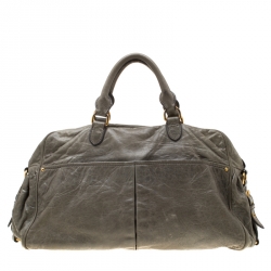 Miu Miu Green Leather Charm Satchel 