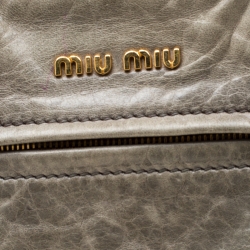 Miu Miu Green Leather Charm Satchel 