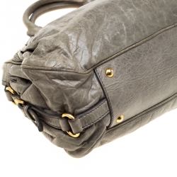 Miu Miu Green Leather Charm Satchel 