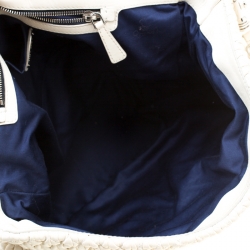 Miu Miu White Matelasse Leather Turn Lock Tote
