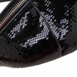 Miu Miu Black Sequins Leather Belt-Bag 