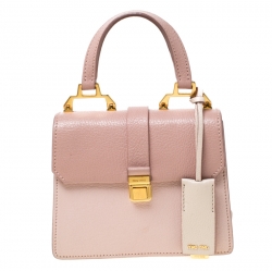 MIU MIU MADRAS 2WAY Shoulder Bag Top Handle Bag Leather Pink Bi-Color Japan