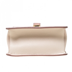 Pre Owned  حقيبة ميو ميو بيد علوية مادراسا جلد بيضاء/وردية