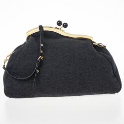مملوكة مسبقًا Miu Miu Grey Wool Felt Oversized Clutch