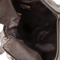 Pre Owned Miu Miu Olive Green Vitello Lux Leather Bow Satchel