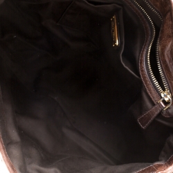 Pre Owned Miu Miu Dark Brown Matelasse Lux Leather Coffer Hobo