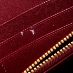 Miu Miu Red Croc Embossed Leather Zip Around Wallet