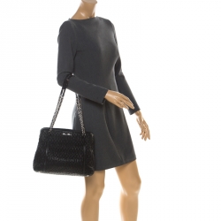 Pre Owned Miu Miu Black Matelasse Nappa Leather Shoulder Bag 