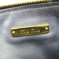 Miu Miu Blue Matelasse Leather Clutch Bag  