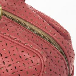 Miu Miu Pink Perforated Boston Bag