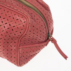 Miu Miu Pink Perforated Boston Bag