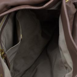 Miu Miu Brown Leather Coffer Matelasse Hobo