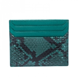 Miu Miu Green/Holder Python and Leather Card Holder