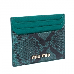 Miu Miu Green/Holder Python and Leather Card Holder