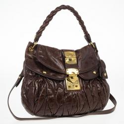 Pre Owned Miu Miu Dark Brown Coffer Bag