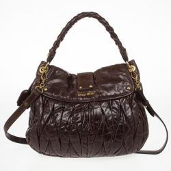 Pre Owned Miu Miu Dark Brown Coffer Bag
