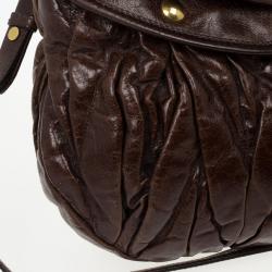 Pre Owned Miu Miu Dark Brown Coffer Bag