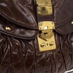 Pre Owned Miu Miu Dark Brown Coffer Bag