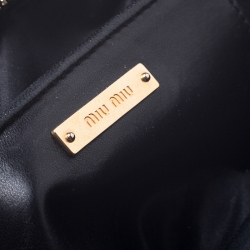 Pre Owned Miu Miu Black Matelasse Nappa Leather Double Zipper Crossbody Bag