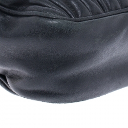 Pre Owned Miu Miu Black Matelasse Nappa Leather Double Zipper Crossbody Bag