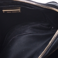 Pre Owned Miu Miu Black Matelasse Nappa Leather Double Zipper Crossbody Bag