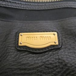 Miu Miu Black Leather Boston Bag