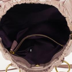 Pre Owned Miu Miu Grey Lux Leather Soft Shopping Top Handle Bag