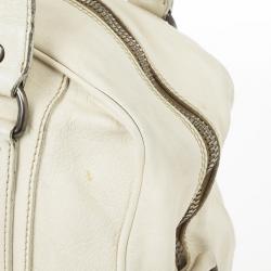 Pre Owned حقيبة ميو ميو فينتدج بيضاء مرصعة 