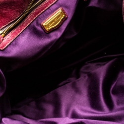 Pre Owned Miu Miu Burgandy Matelasse Leather Large Tote