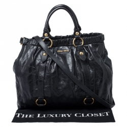 Miu Miu Black Lux Leather Vitello Satchel