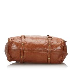 Pre Owned Miu Miu Brown Vitello Lux Leather Bow Bag
