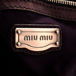 Miu Miu Maroon Patchwork Leather Harlequin Hobo