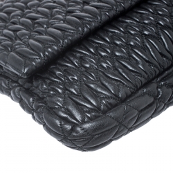 Pre Owned حقيبة كتف ميو ميو كريستال جلد نابا مبطنة سوداء