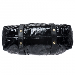 Miu Miu Black Matelasse Patent Leather Tote