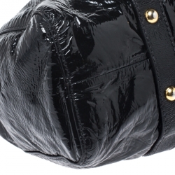 Miu Miu Black Matelasse Patent Leather Tote