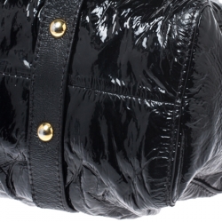 Miu Miu Black Matelasse Patent Leather Tote