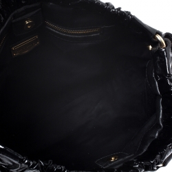 Miu Miu Black Matelasse Patent Leather Tote