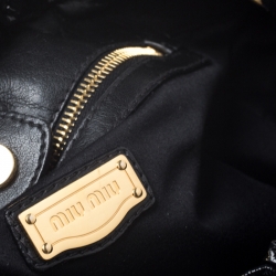 Miu Miu Black Matelasse Patent Leather Tote