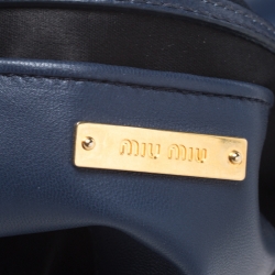 Miu Miu Blue Matelasse Leather Flap Shoulder Bag