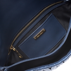 Miu Miu Blue Matelasse Leather Flap Shoulder Bag