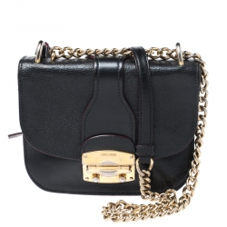 Miu Miu Black Leather Chain Shoulder Bag