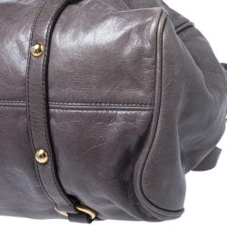 Pre Owned Miu Miu Dark Grey Vitello Lux Leather Bow Satchel