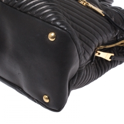 Pre Owned حقيبة يد ميو ميو بيكر جلد مبطنة سوداء