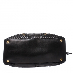 Pre Owned حقيبة يد ميو ميو بيكر جلد مبطنة سوداء