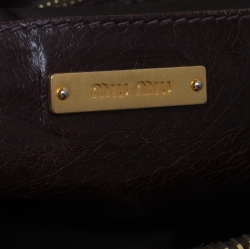 Miu Miu Brown Vitello Lux Leather Tote
