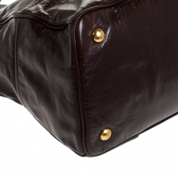 Miu Miu Brown Vitello Lux Leather Tote