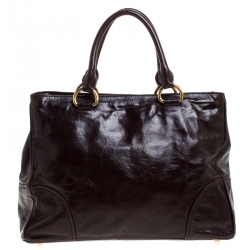 Miu Miu Brown Vitello Lux Leather Tote