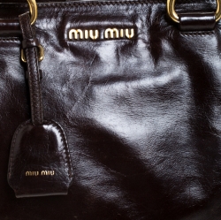 Miu Miu Brown Vitello Lux Leather Tote