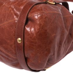 Pre Owned Miu Miu Copper Vitello Lux Leather Hobo